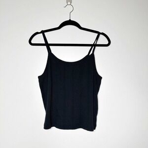 NWOT Madewell Ribbed Camisole Tank Top Square Neck Women's Black Size Large